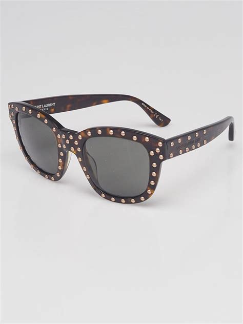 Yves Saint Laurent Tortoise Shell Acetate Studded .